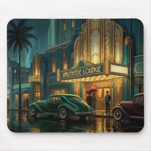 Mousepad Cena Art Déco dos Anos 1930 Halfhyde Lounge (Frente)