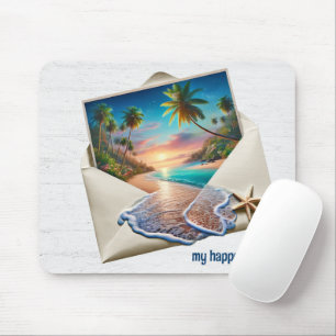 Mousepad Cena Da Ilha Tropical Em Envelope