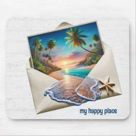Mousepad Cena Da Ilha Tropical Em Envelope