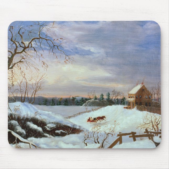 Mousepad Cena da neve, Nova Inglaterra (Frente)