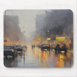 Mousepad Cena de Chuva da Noite Urbana