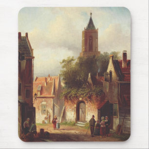 Mousepad Cena de Cidade Holandesa por Charles Leickert Pais