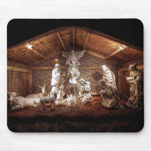Mousepad Cena de Criança da Criatividade do Advento de Nata (Frente)