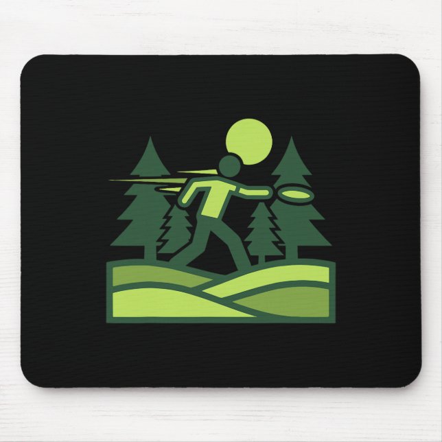Mousepad Cena de Disco Golfe Discóbolo Voando Cursos Flores (Frente)