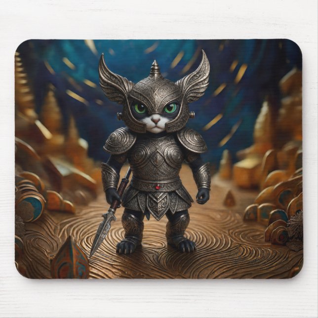 Mousepad Cena de Fantasia de Desenho com Guerreiro Blindado (Frente)