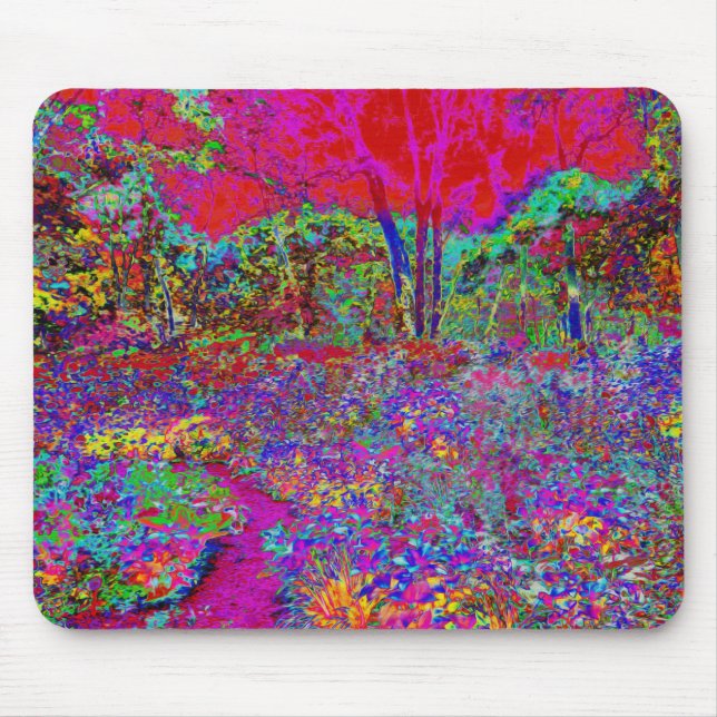 Mousepad Cena de Jardim Impressionista Psicodélico (Frente)