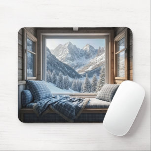 Mousepad Cena de Montanha em uma Janela de Cabina