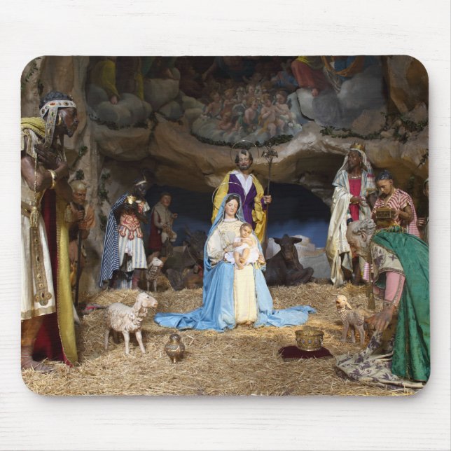 Mousepad Cena de Natal Antiquada (Frente)
