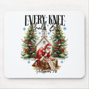 Mousepad Cena de Natal Todo Joelho se Dobrará Religioso Cri