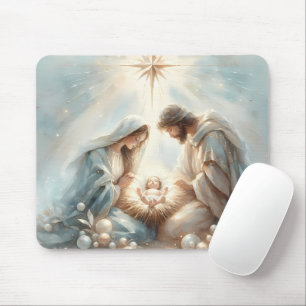 Mousepad Cena de Natividade da Sagrada Família Radiante