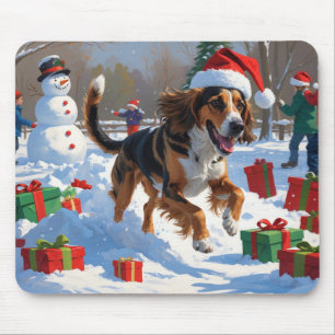 Mousepad Cena de neve festiva de Natal do Afghan Hound