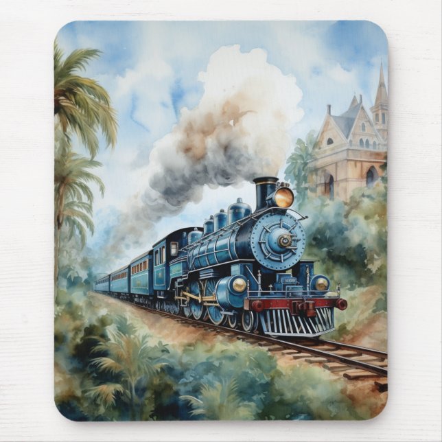 Mousepad Cena de paisagem com um trem vitoriano (Frente)