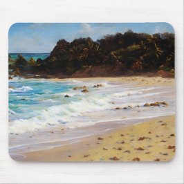 Mousepad Cena de praia privada selvagem Arte química