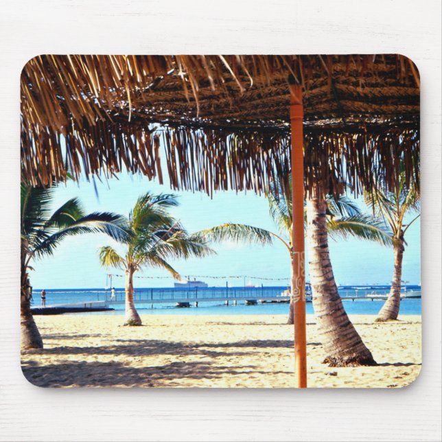 Mousepad Cena de Praia Tropical no Havaí (Frente)