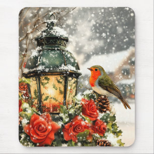 Mousepad Cena de Wonderland de inverno Festivo