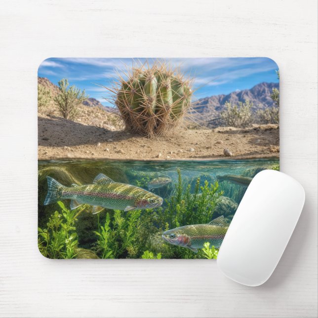 Mousepad Cena do Deserto com Lago Subterrâneo (Com mouse)