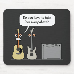Mousepad Cena dos desenhos animados da roda da guitarra
