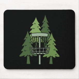 Mousepad Cena engraçada de golfe de disco na floresta