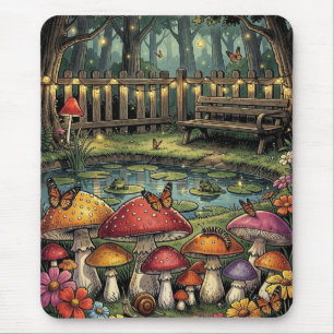 Mousepad Cena Florestal Cottagecore Cogumelos Caprichosos