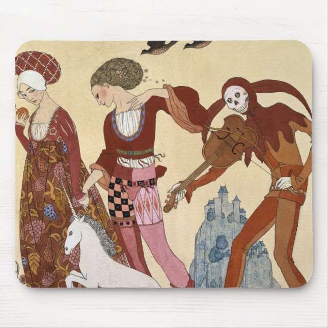 Mousepad Cena medieval por Georges Barbier (Frente)