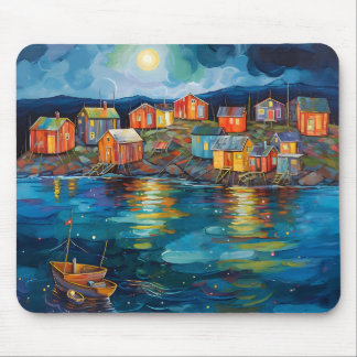 MOUSEPAD CENA NOTURNA DE ALDEIA DE PESCA CANADENSE