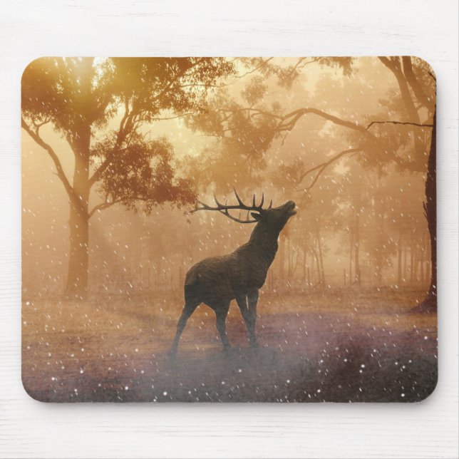 Mousepad Cenário bonito da natureza de Hirsch (Frente)