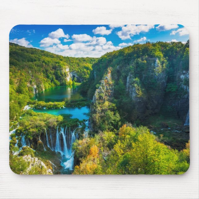 Mousepad Cenário de cachoeira elegante, Croácia (Frente)