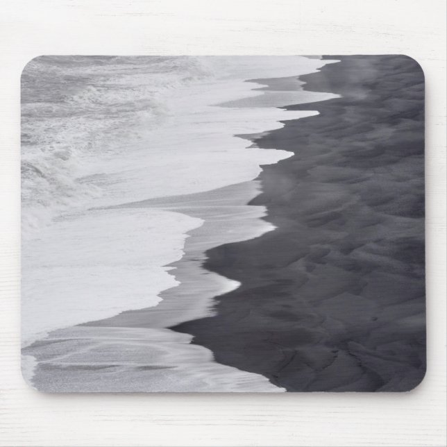 Mousepad Cenário de praia em preto e branco (Frente)