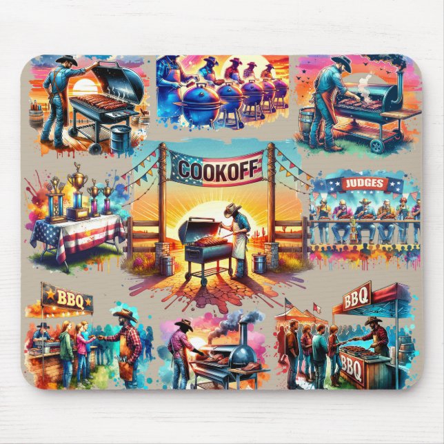 Mousepad Cenários de Cookoff de CHURRASCO de Cowboy Ocident (Frente)