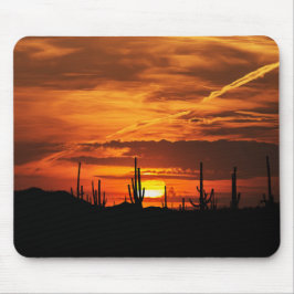 Mousepad Cenários de Saguaros ao Pôr do Sol