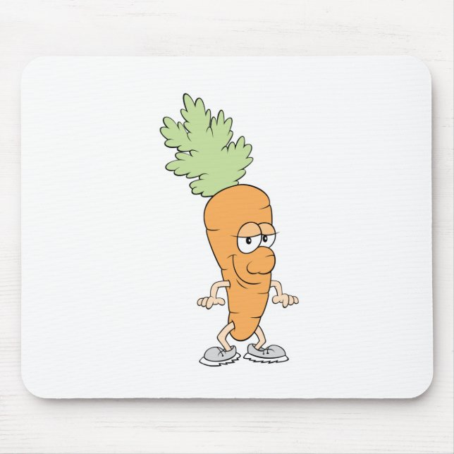 Mousepad cenoura de desenho animado feliz e boba (Frente)