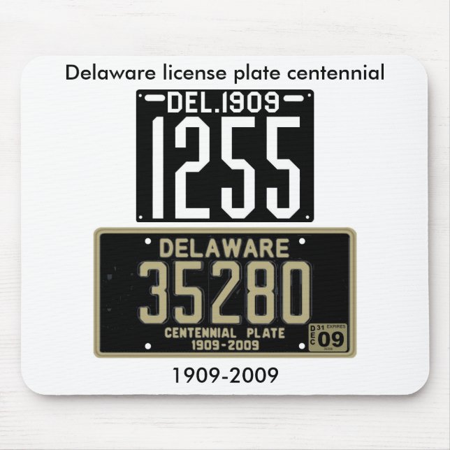 Mousepad Centennial da matrícula de Delaware (Frente)