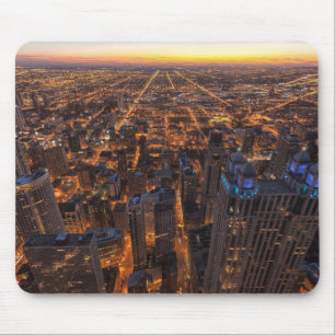 Mousepad Centro de Chicago no por do sol