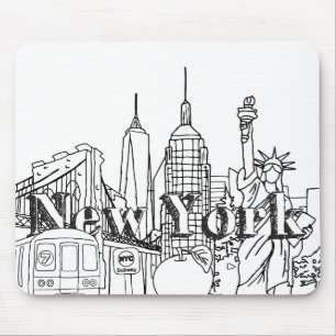 Mousepad Centro NYE New York Vacsing Souvenirs NYC Gift
