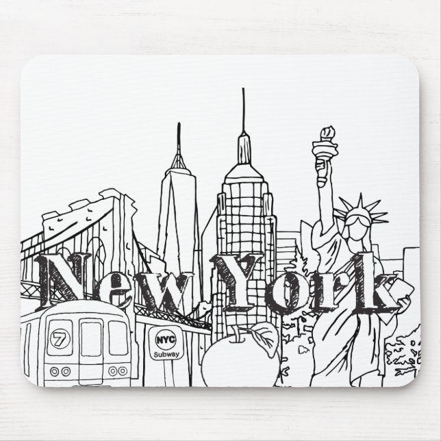 Mousepad Centro NYE New York Vacsing Souvenirs NYC Gift (Frente)