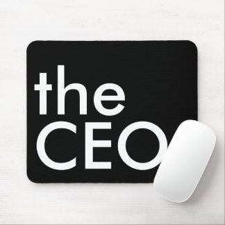 Mousepad CEO Preto Branco Tipografia Negrita Executiva