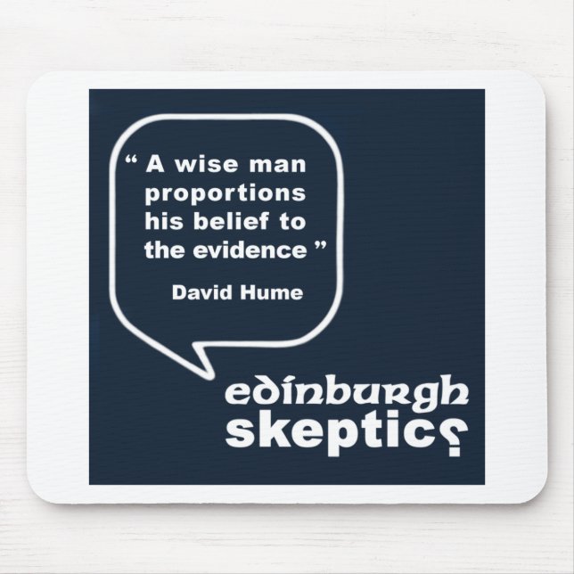 Mousepad Cépticos de Edimburgo - citações de Hume (Frente)