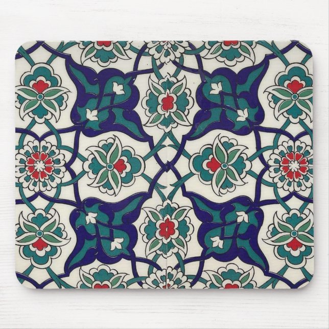 Mousepad Cerâmica Floral Azul Turca (Frente)