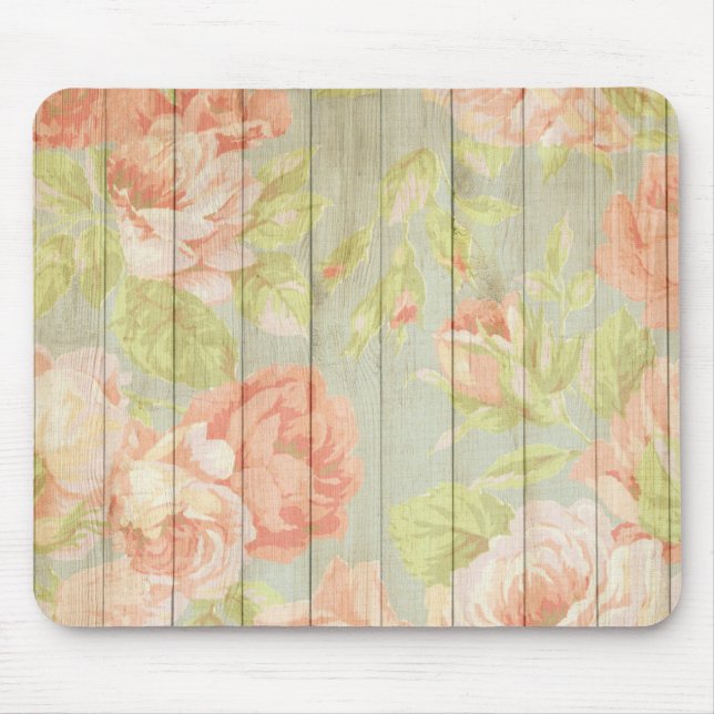 Mousepad Cerca do País Padrão Peach Rose (Frente)