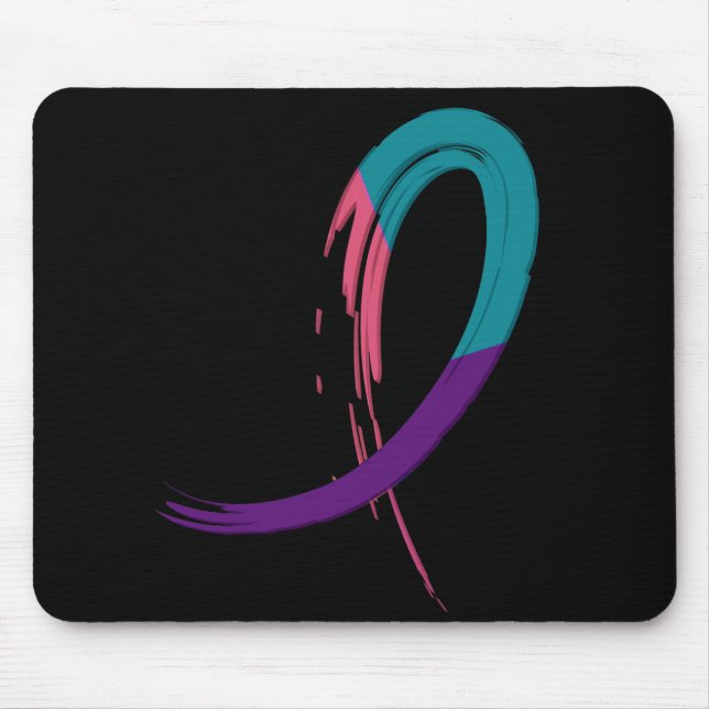 Mousepad Cerceta do cancer de tiróide, roxo, e fita A4 do (Frente)