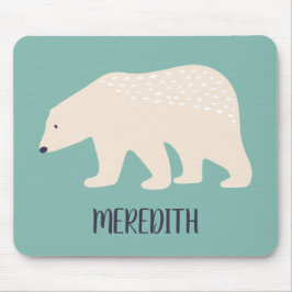 Mousepad Cerceta personalizada e urso polar de creme
