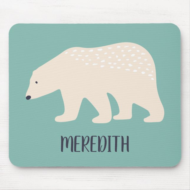 Mousepad Cerceta personalizada e urso polar de creme (Frente)
