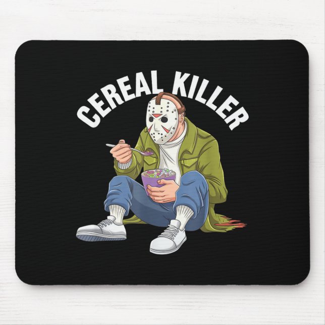 Mousepad Cereal Killer Funny Halloween Horror Movie Masked  (Frente)