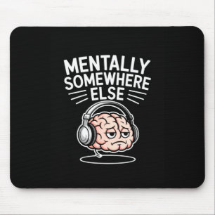 Mousepad Cérebro de introvertido engraçado mentalmente em o