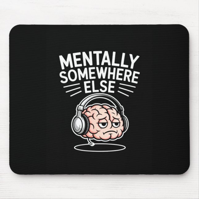 Mousepad Cérebro de introvertido engraçado mentalmente em o (Frente)