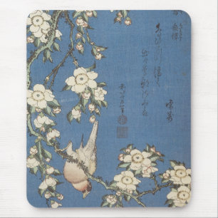 Mousepad Cereja e Bullfinch, Hokusai, 1834 Mousep