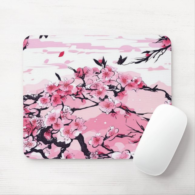 Mousepad Cereja floresce (Com mouse)