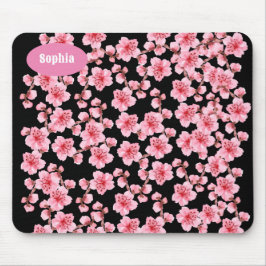 Mousepad cereja rosa-rosa-kawaii floresce