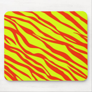 Mousepad Cereja Vermelha E Zebra Neon Amarelo Stripadas