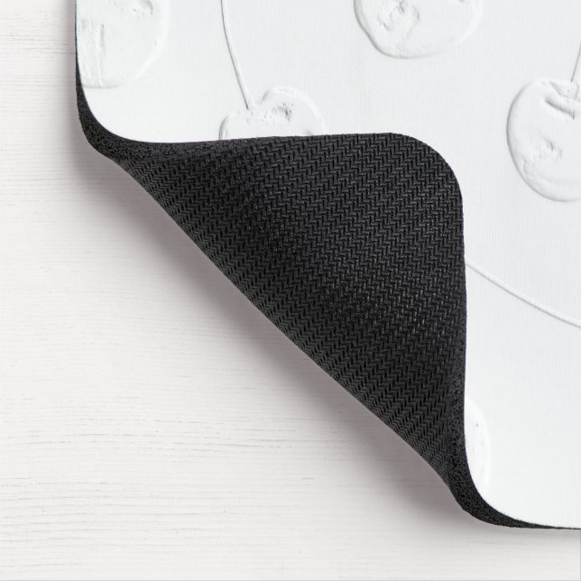 Mousepad Cerejas Brancas em fundo branco (Canto)